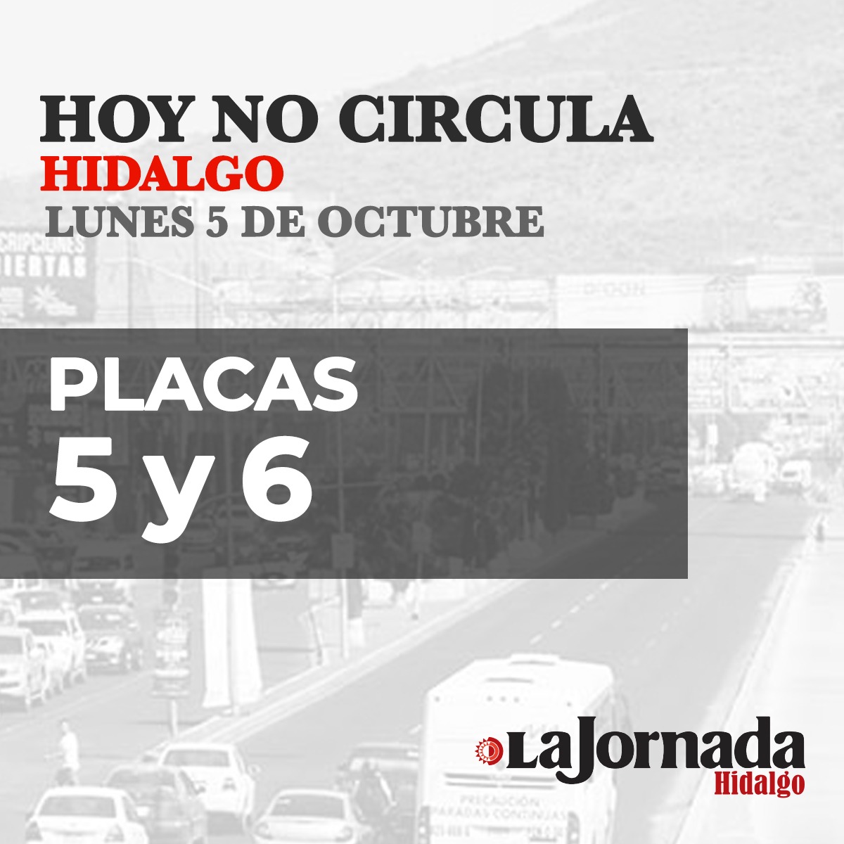 Hoy No Circula Hidalgo Lunes 5 de octubre