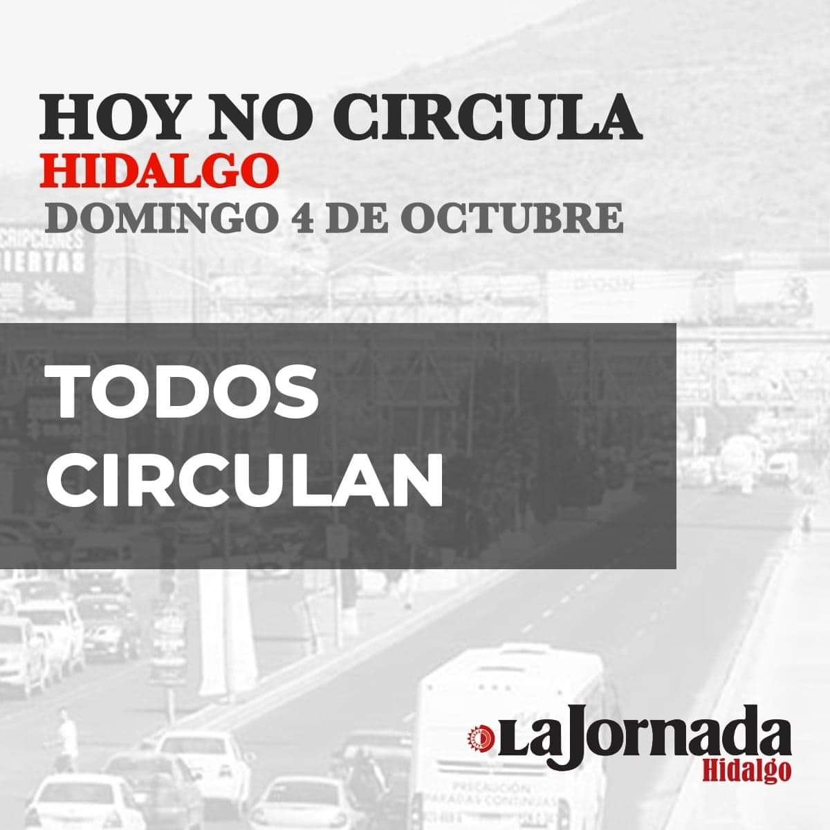 Hoy No Circula Hidalgo 4 de octubre 2020