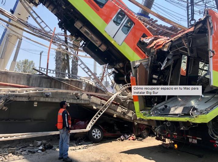 Los restos del tren dañado por el incidente de la Línea 12 del Metro la noche del lunes. Foto Luis Castillo