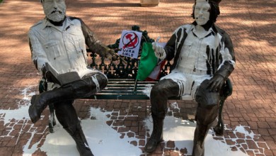 Vandalizan estatua de Fidel Castro y el Che Guevara