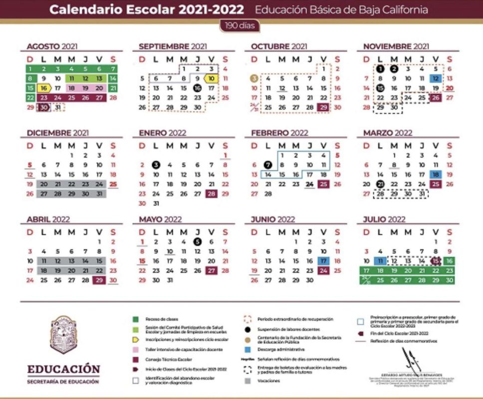 calendario escolar baja california 